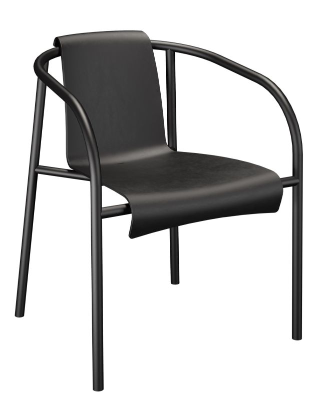 Schwarzer Nami Armlehnstuhl von Houe für den Außenbereich, moderner Gartenstuhl mit Armlehnen.