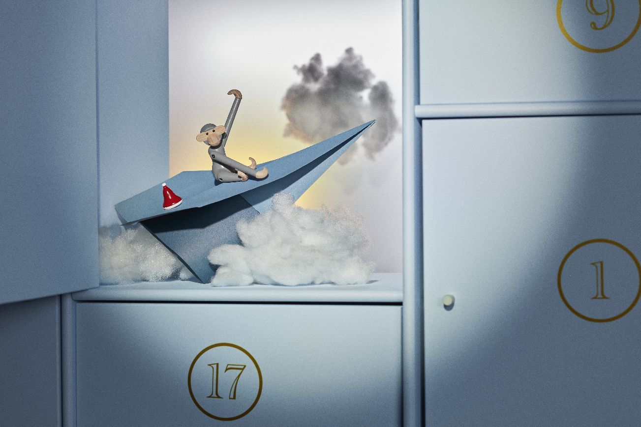 Affe Mini farbig Kay Bojesen Grau