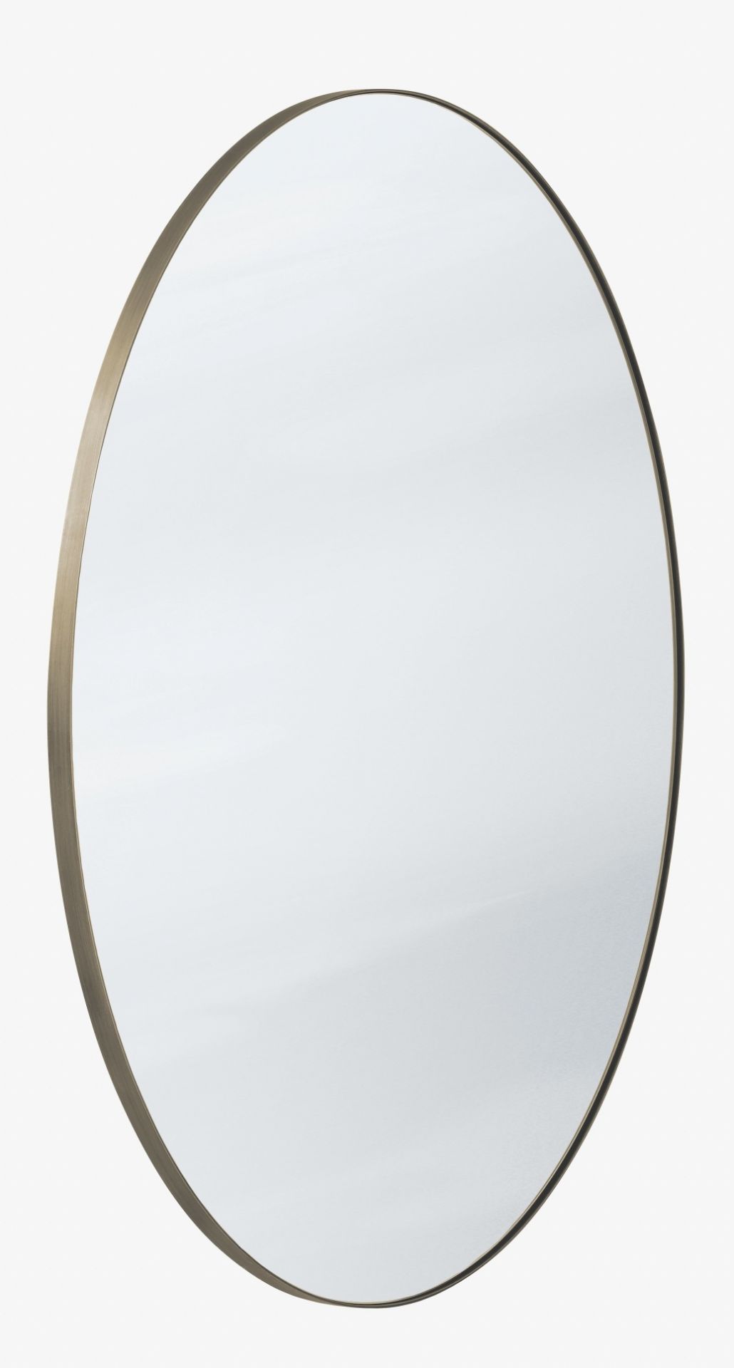 Runder Amore Spiegel von AndTradition, Durchmesser 115 cm, mit schmalem, bronzefarbenem Rahmen.