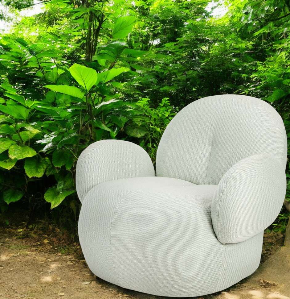 Nana Outdoor Sessel von Freifrau Manufaktur, hellgrauer Lounge Sessel für den Garten.