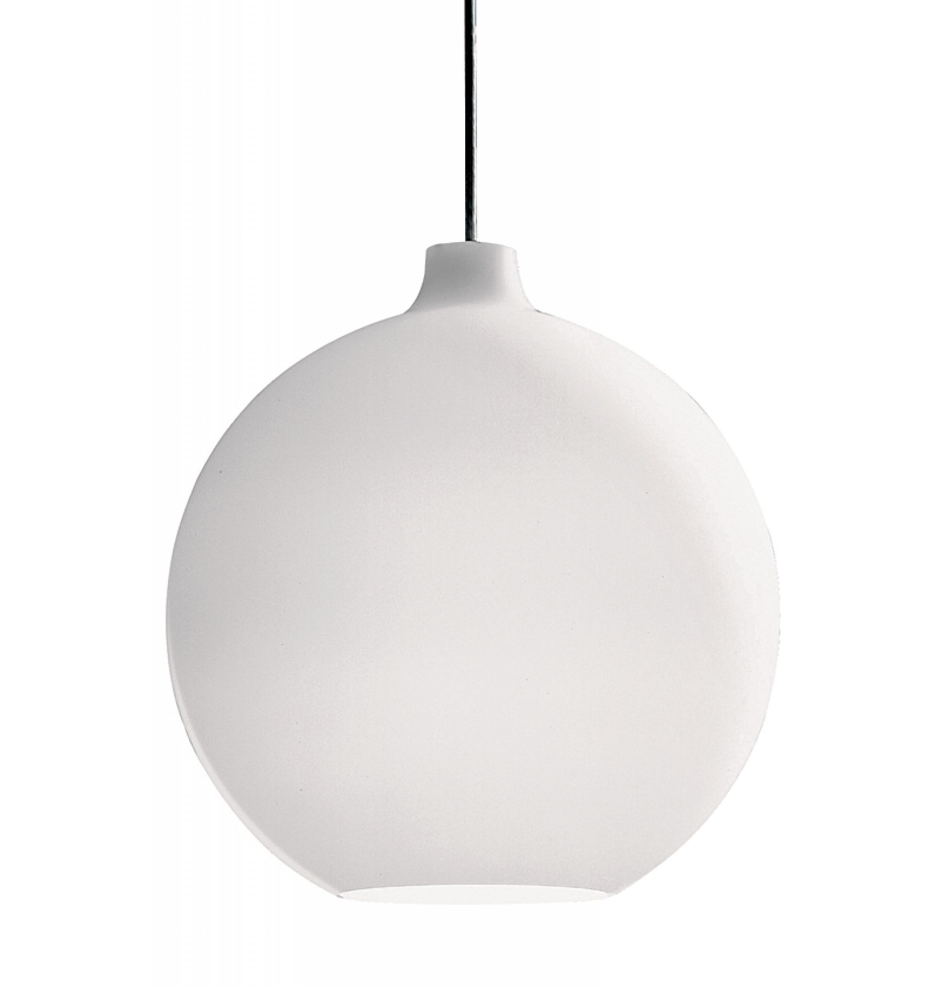 Weiße Wohlert Pendelleuchte von Louis Poulsen, moderne Hängelampe für Wohnzimmer und Esszimmer.