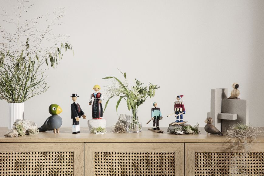 Songbirds Singvögel Holzfigur Nachtigall Kay Bojesen