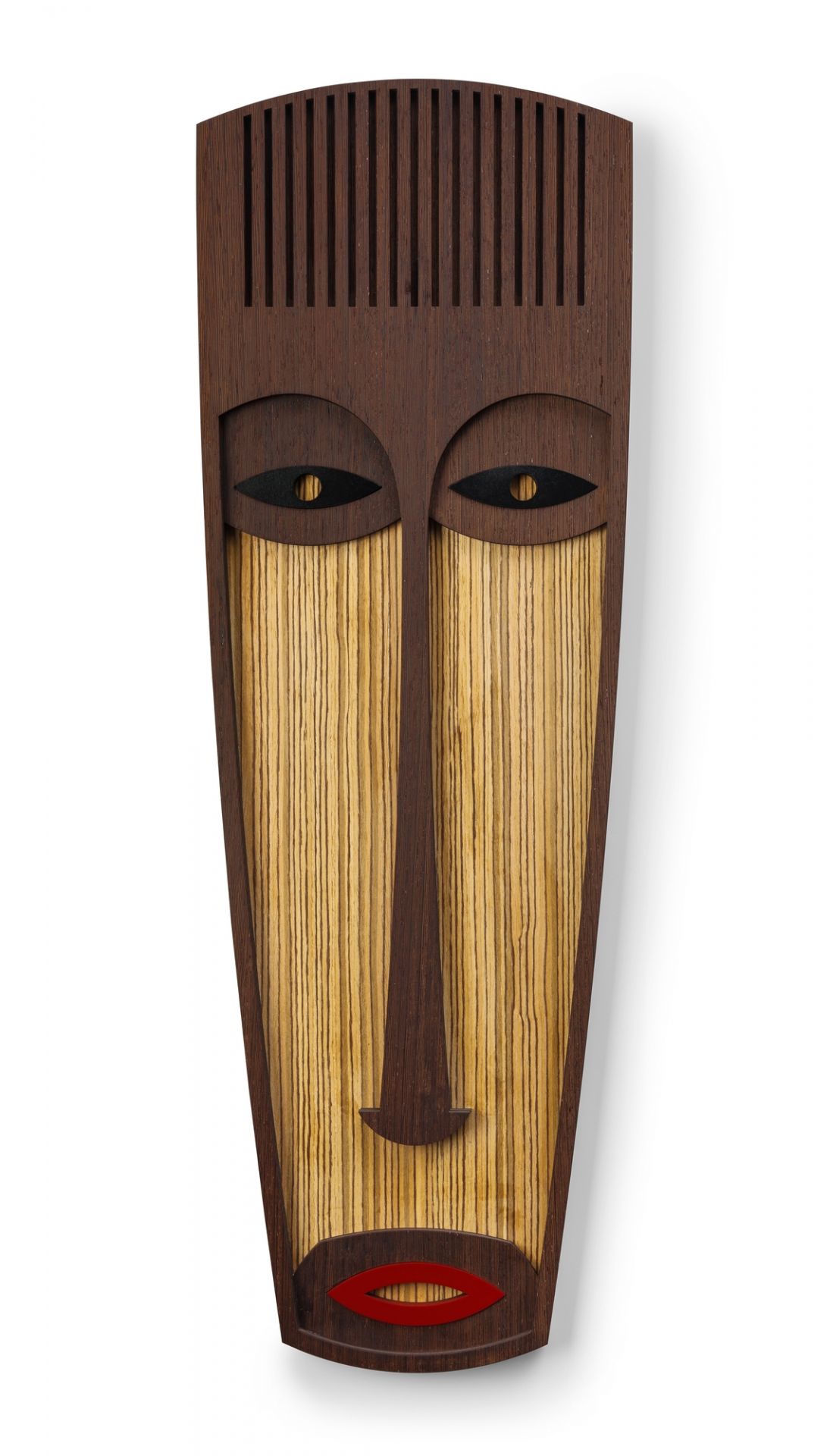 Moderne afrikanische Maske aus Holz, Umasqu Wanddeko, handgefertigtes Einzelstück für stilvolle Wandgestaltung.