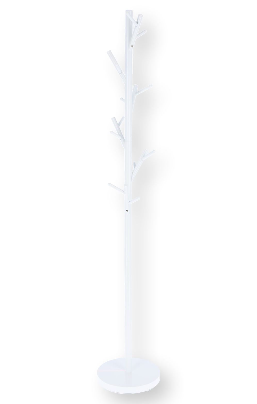 Freistehender, weißer Tree Kleiderständer von Jan Kurtz mit runder Basis und mehreren Aufhängern.