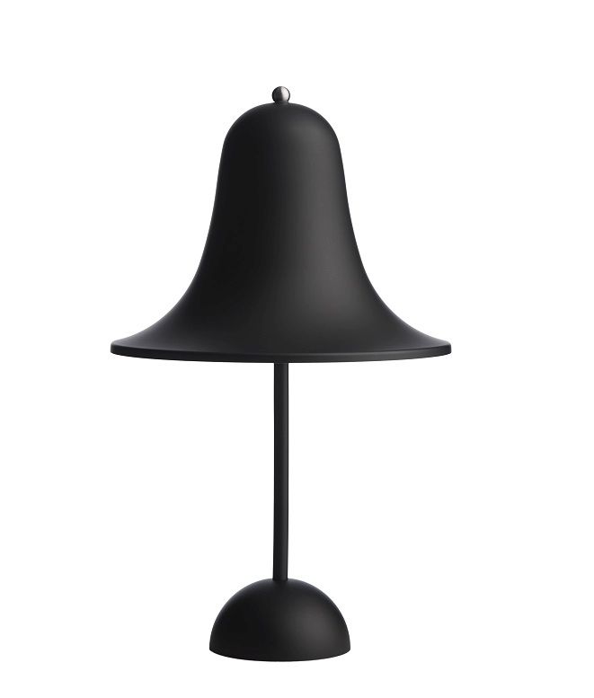 Schwarze Pantop Tischleuchte von Verpan: Moderne, tragbare Akkuleuchte für den Innenbereich.