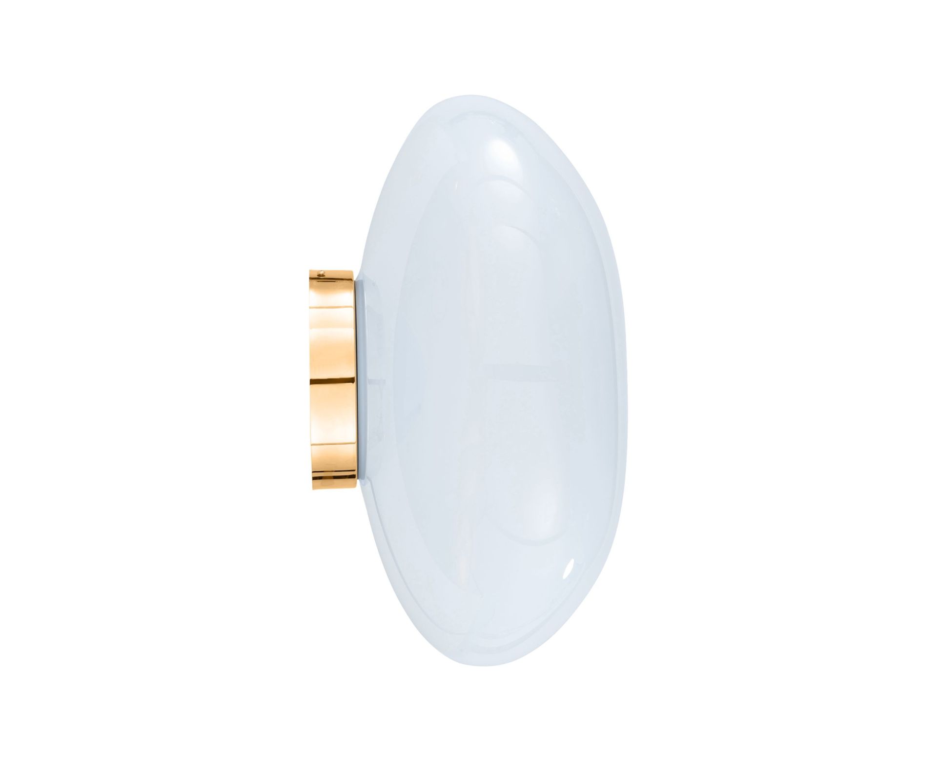 Melt Surface LED-Wandleuchte von Tom Dixon in Opal und Gold, moderne Wandbeleuchtung.