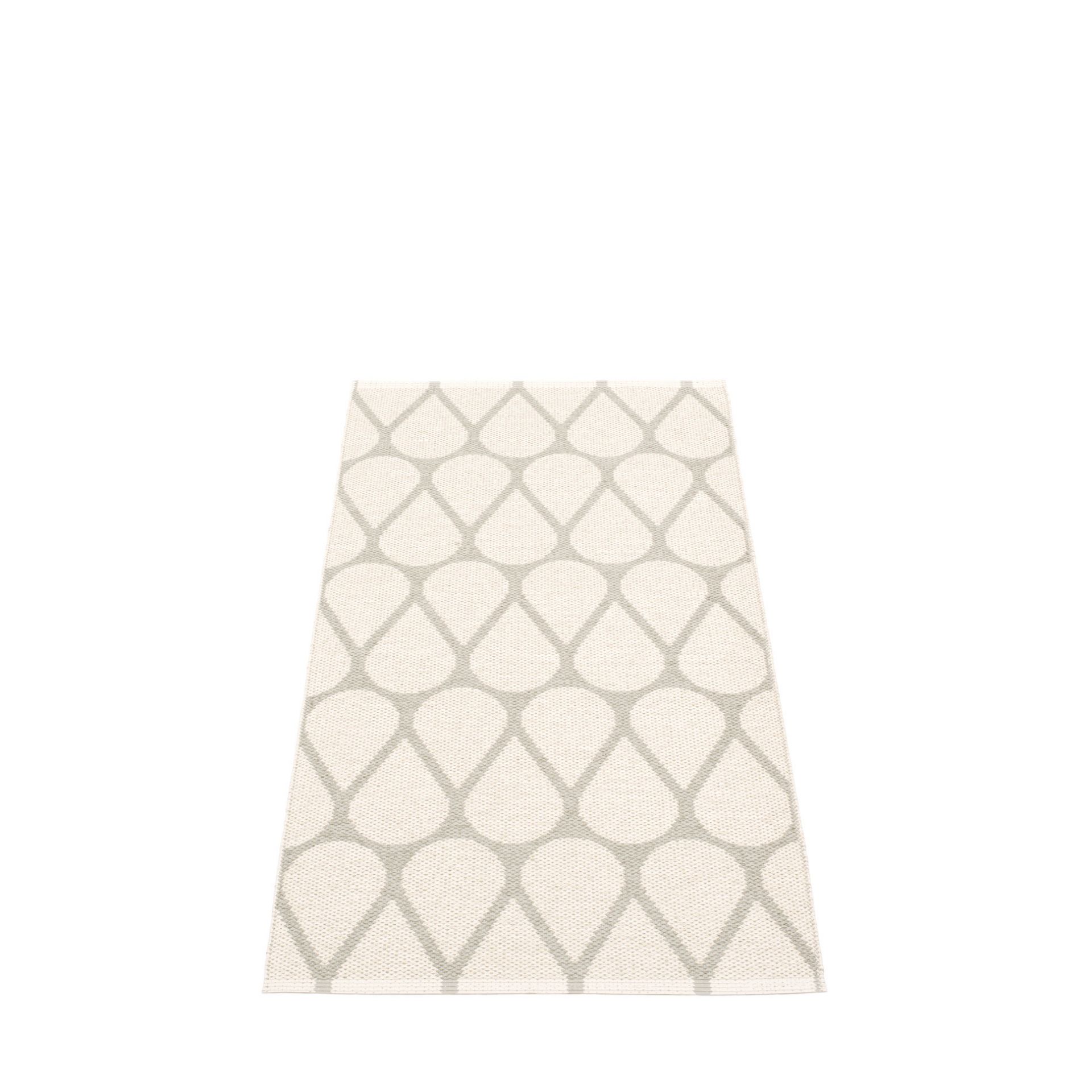 Otis Pappelina Kunststoffteppich 70x140 cm, beige mit grauem Tropfenmuster, ideal für Küche und Bad.