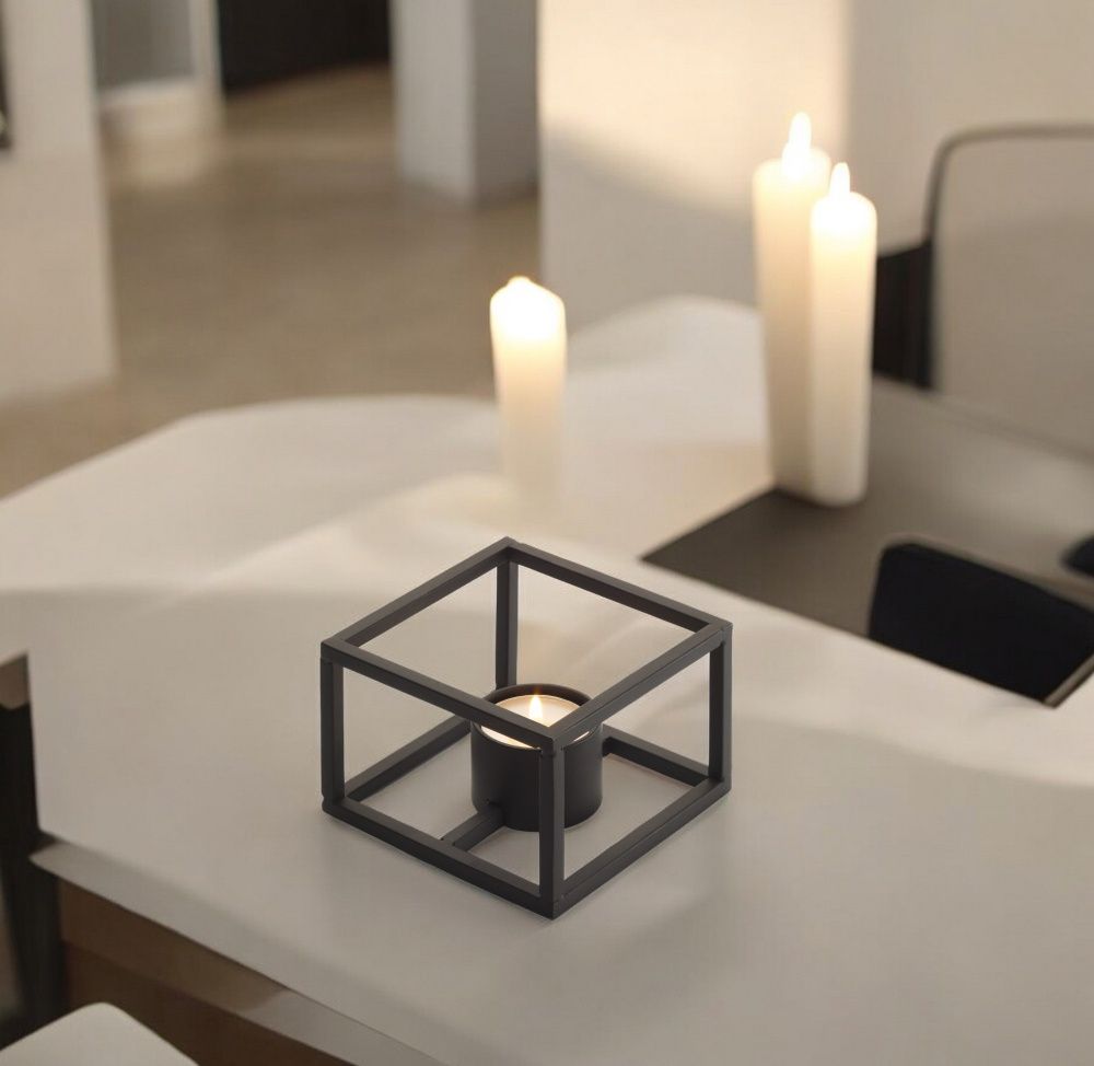Cubo Single Stövchen von Philippi: Moderner Teelichthalter in Würfelform, stilvolle Tischdekoration für gemütliche Stunden.