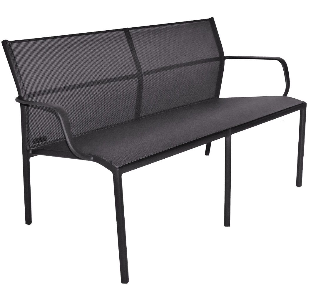 Cadiz 2-Sitzer Bank von Fermob, Outdoor-Möbel aus Metall in Anthrazit, Gartenbank für zwei Personen.