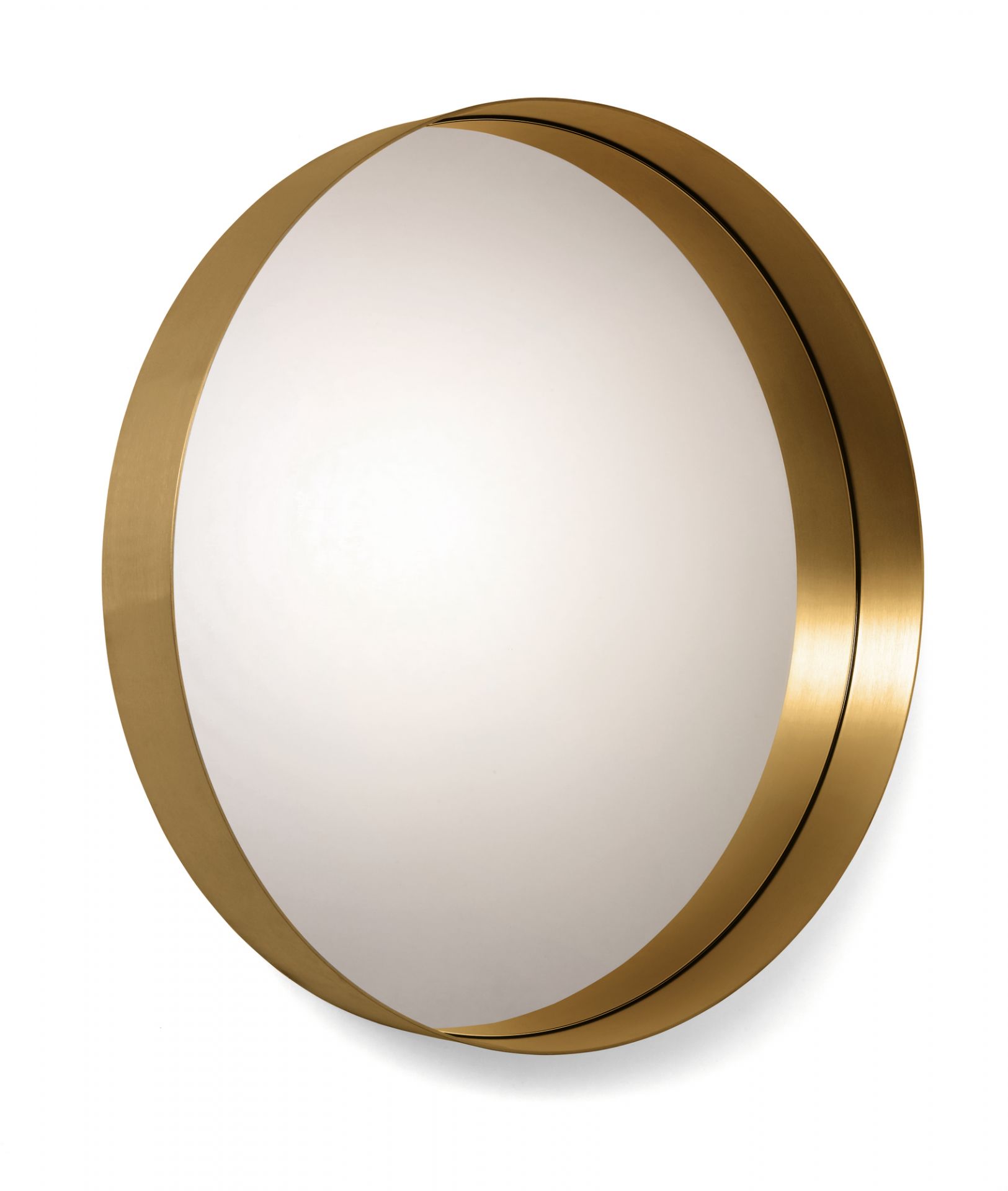 Cypris Spiegel: Runder Wandspiegel von Classicon mit Rahmen aus Messing natur.