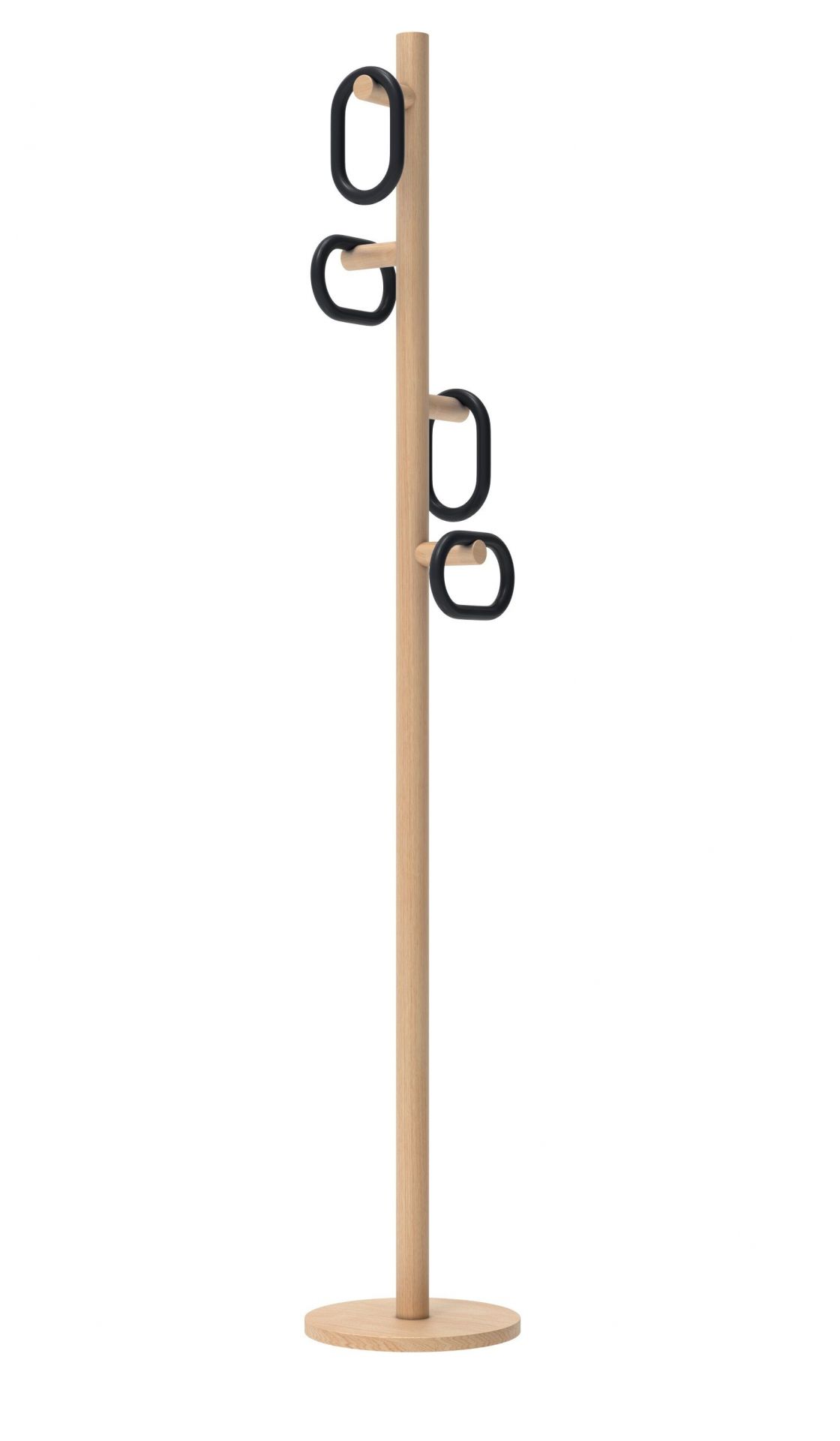 Fernand Coat Stand Kleiderständer von Hartô aus Eiche mit schwarzen Details. Moderner Garderobenständer für Flur und Diele.