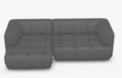Graue Quilton Sofa Lounge von Hay, modernes modulares Sofa mit gesteppten Sitzen.