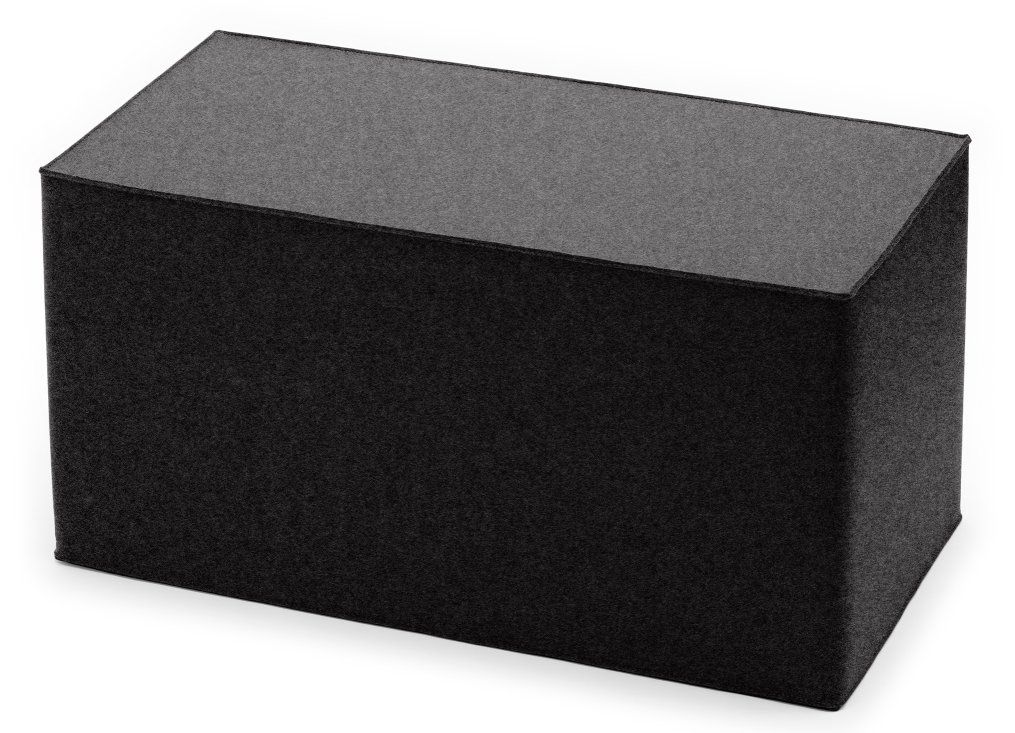 Schwarzer Quader Sitzhocker von Hey Sign aus Filz, modernes Sitzmöbel für Wohnzimmer und Büro.