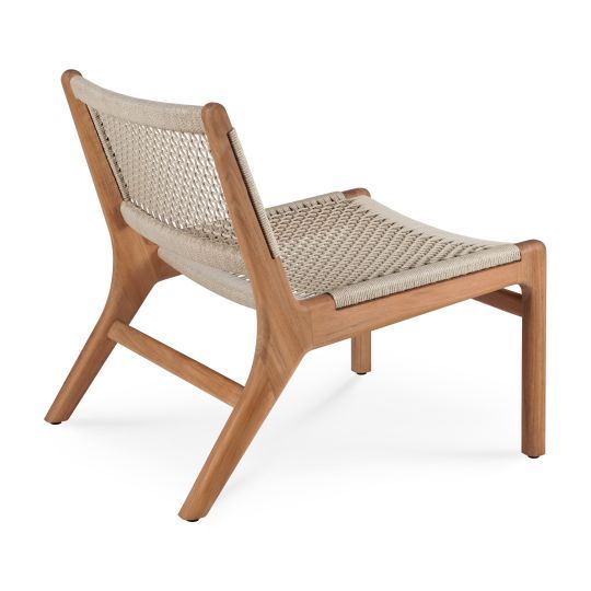 Jack Loungesessel: Outdoor Sessel aus Teakholz mit beiger Kordel, Ethnicraft Gartenmöbel.