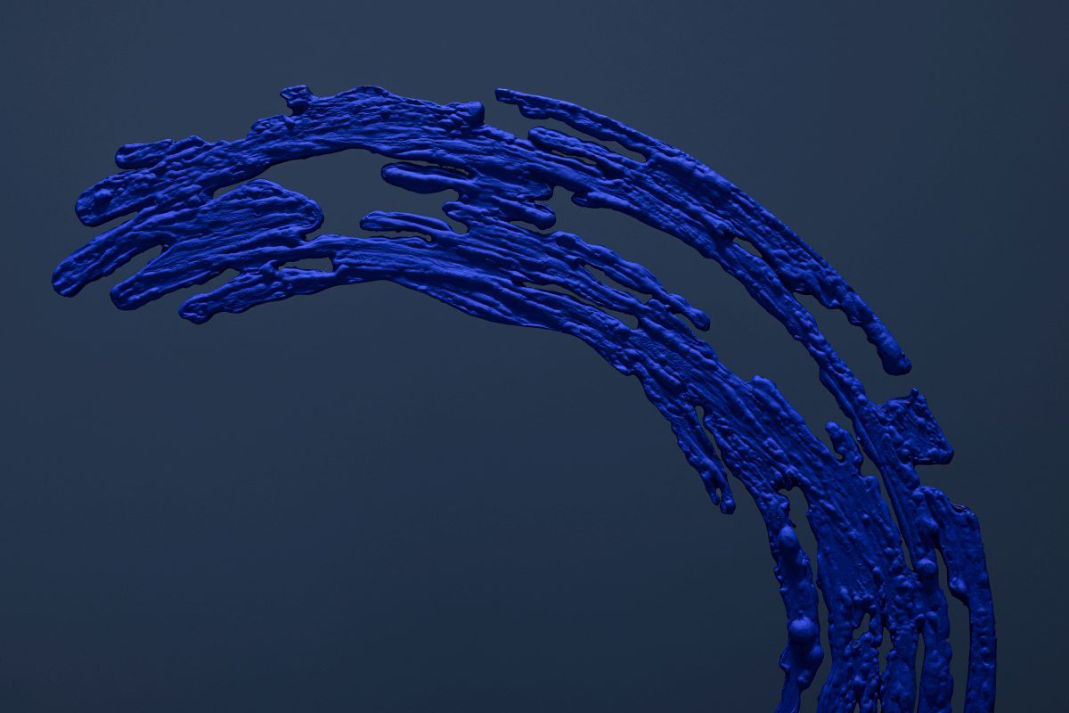 Blaue Enso Tischlampe von Catellani & Smith, modernes Design für Wohnzimmer und Schlafzimmer.