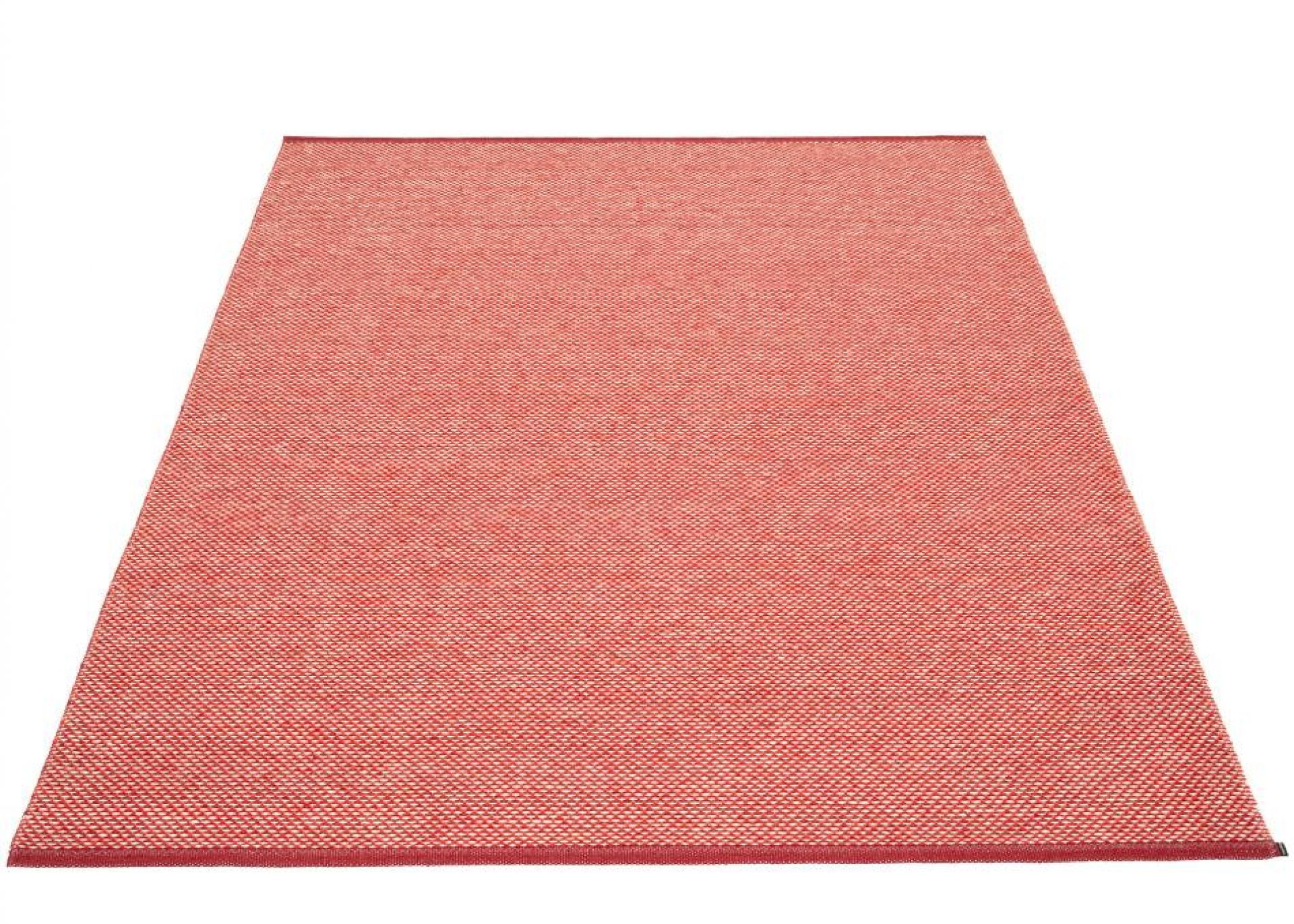 Roter Pappelina Kunststoffteppich "Effi" (230x320 cm) mit feiner Webstruktur, ideal für drinnen und draußen.