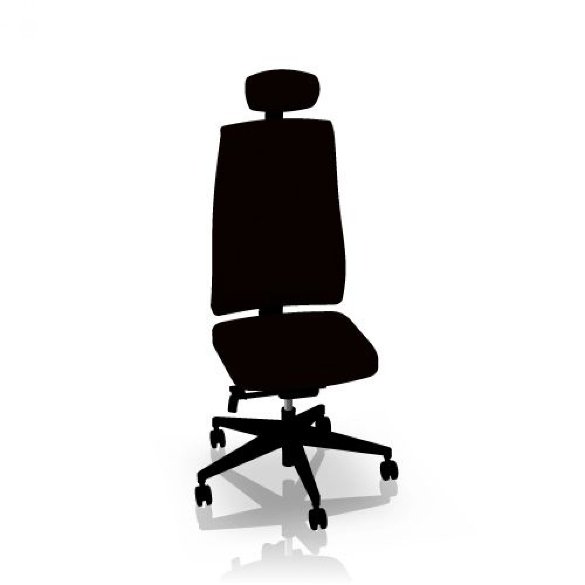 Schwarzer Goal Drehsessel mit hoher Rückenlehne und Kopfstütze von Interstuhl. Bürostuhl für ergonomisches Sitzen.