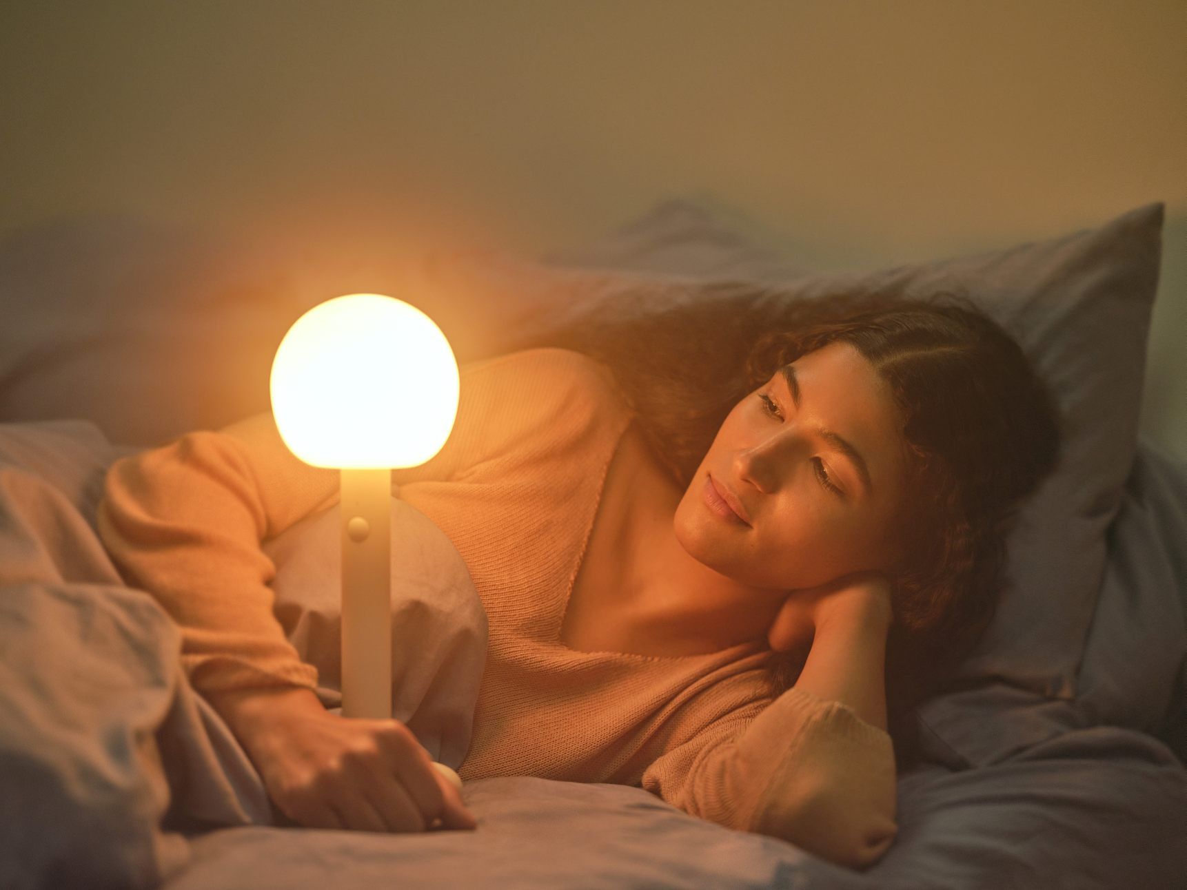 Fire Akku LED Tischleuchte Grau