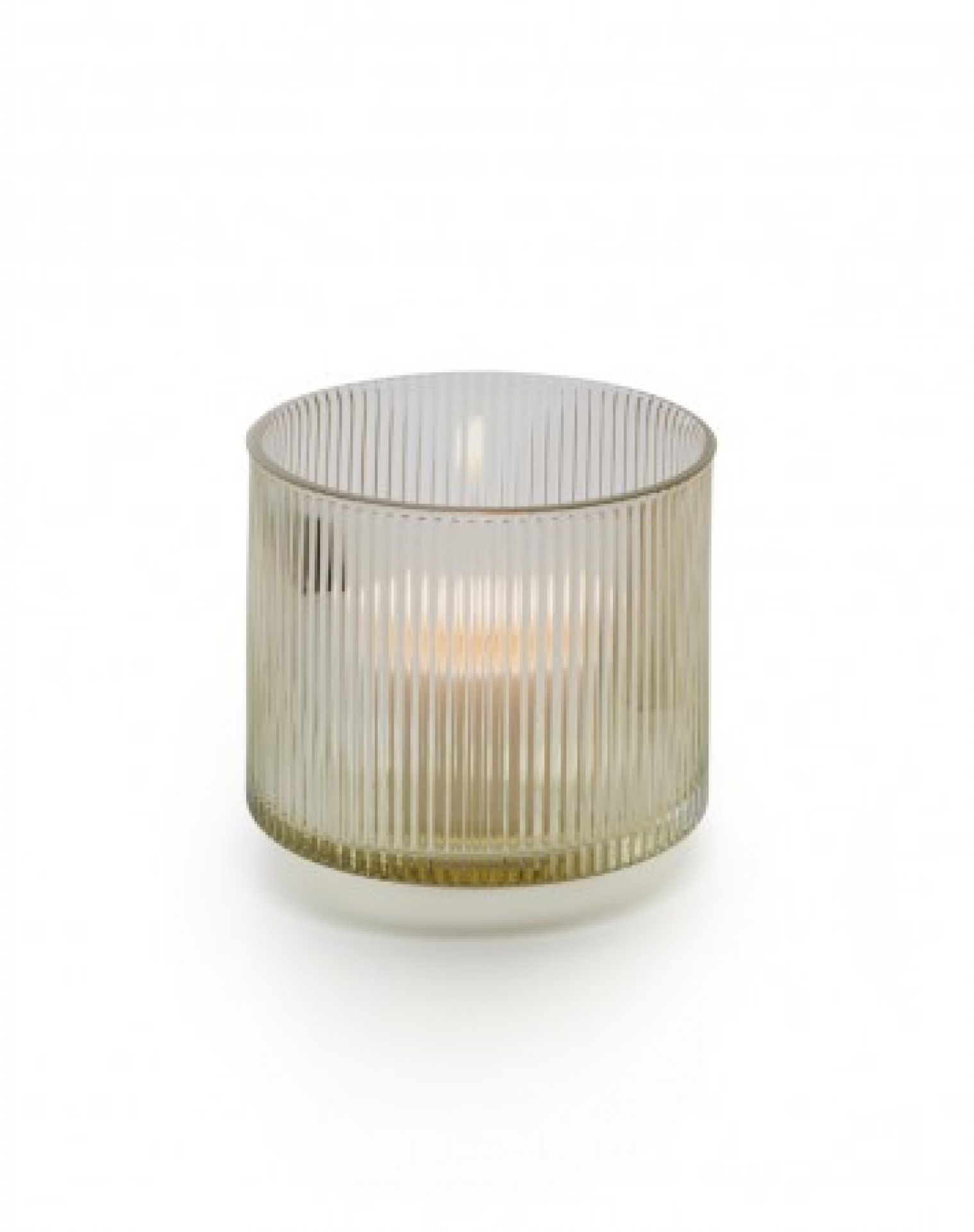 Philippi Line Windlicht: Geripptes Glaswindlicht für Teelichter, stimmungsvolle Tischdekoration für Wohnzimmer und Esszimmer.