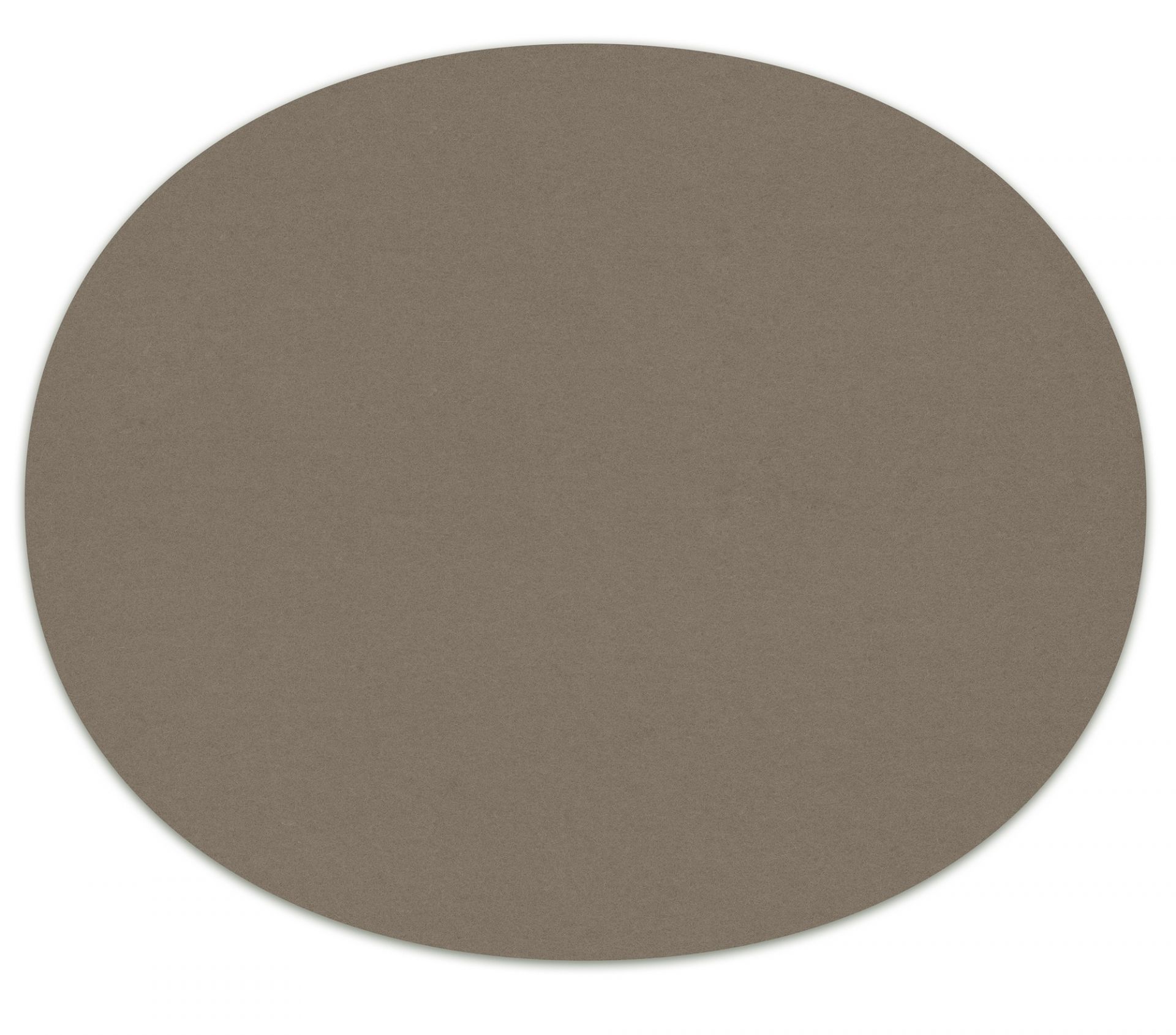 Runde, taupefarbene Sitzauflage aus Filz für den Vitra Panton Chair von Hey Sign.