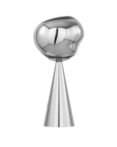 Silberne Melt LED Tischleuchte von Tom Dixon, tragbare Lampe mit modernem Design.