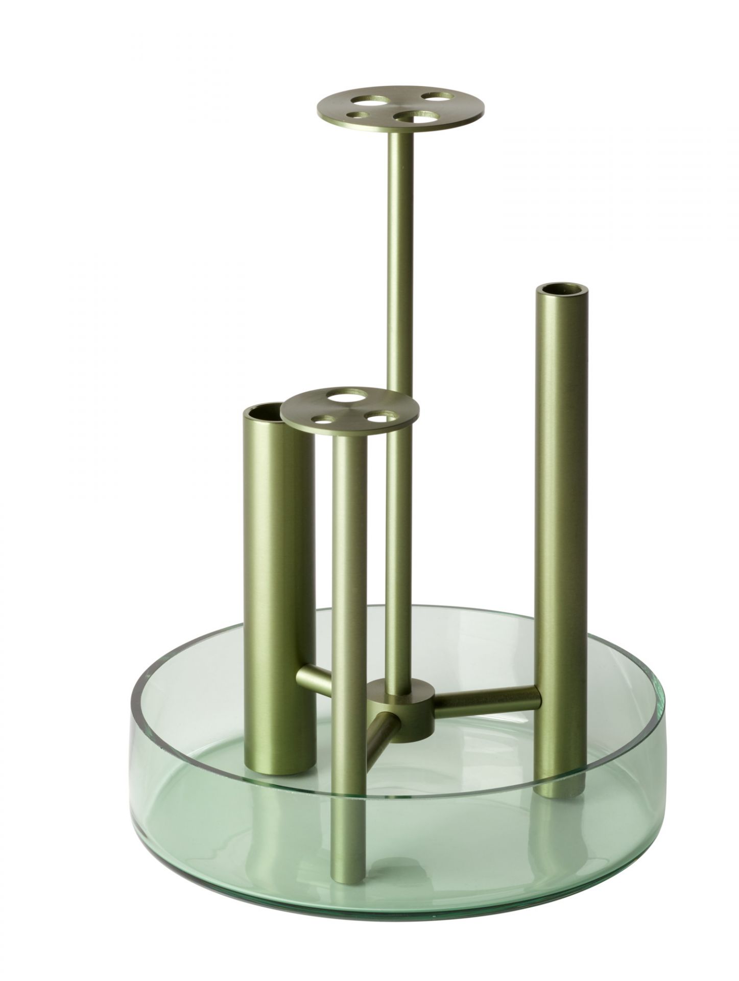 Ikeru Vase High von Fritz Hansen, EINZELSTÜCK: Moderne Blumenvase aus Glas und Metall.