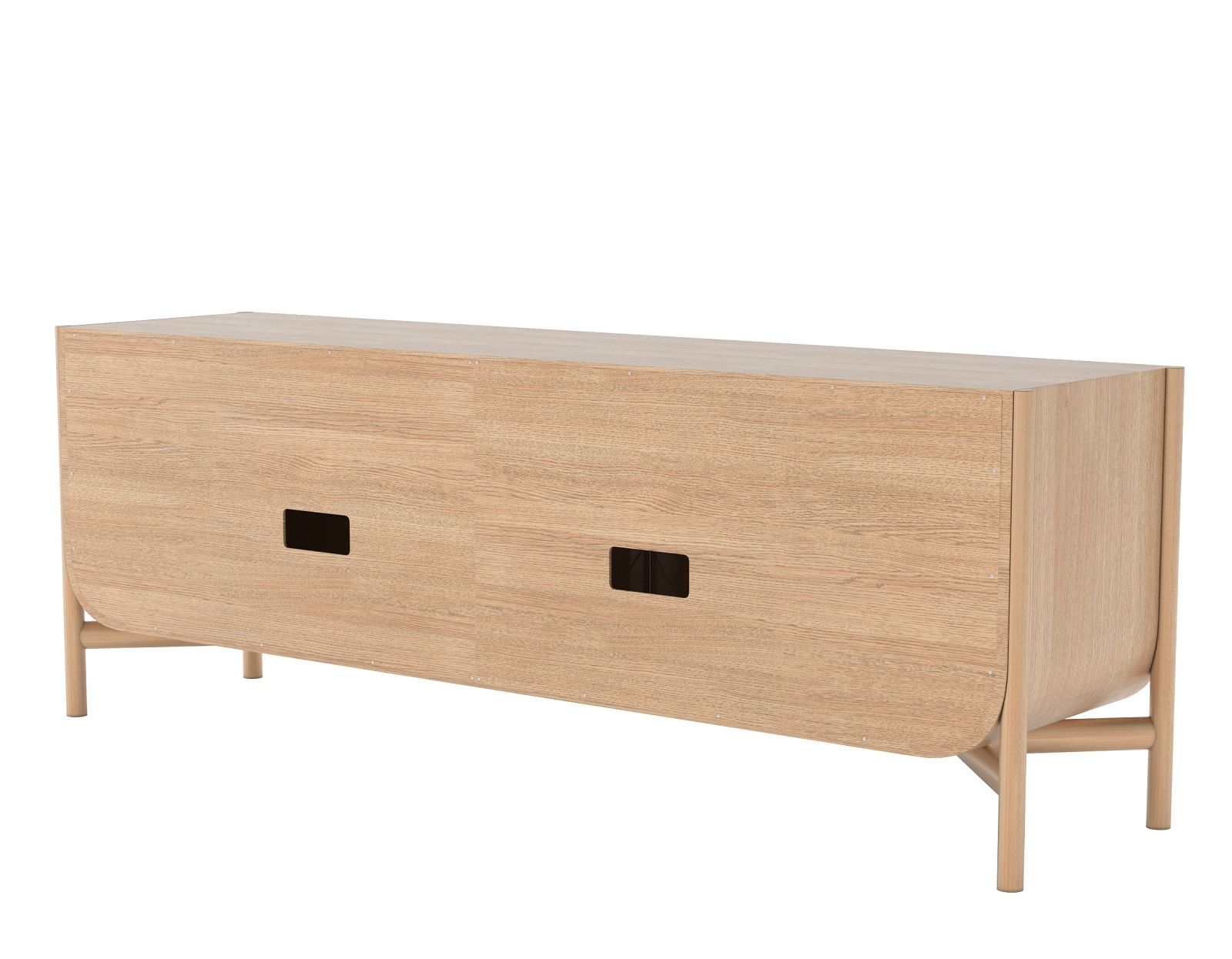 Hartô Sideboard Marius aus hellem Holz mit zwei Türen und schlichtem Design.