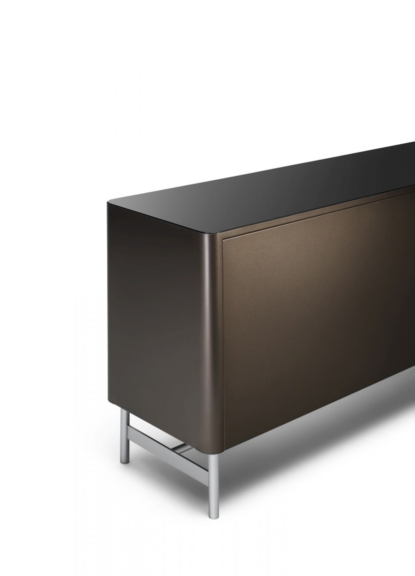 New Classic Line Sideboard in Dunkelbronze von Müller Möbelfabrikation, modernes Design mit Metallfüßen.