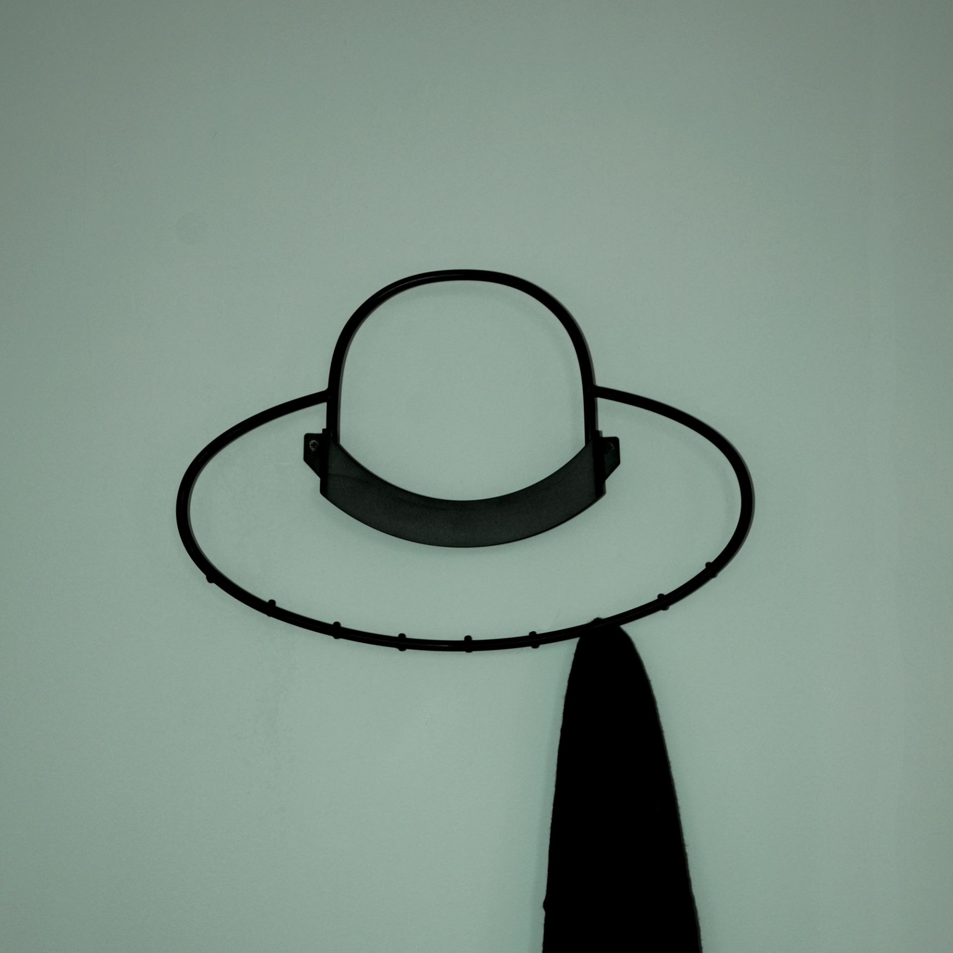 Schwarze Hat Wandgarderobe mit 9 Haken, ideal für Jacken, Hüte und Accessoires.