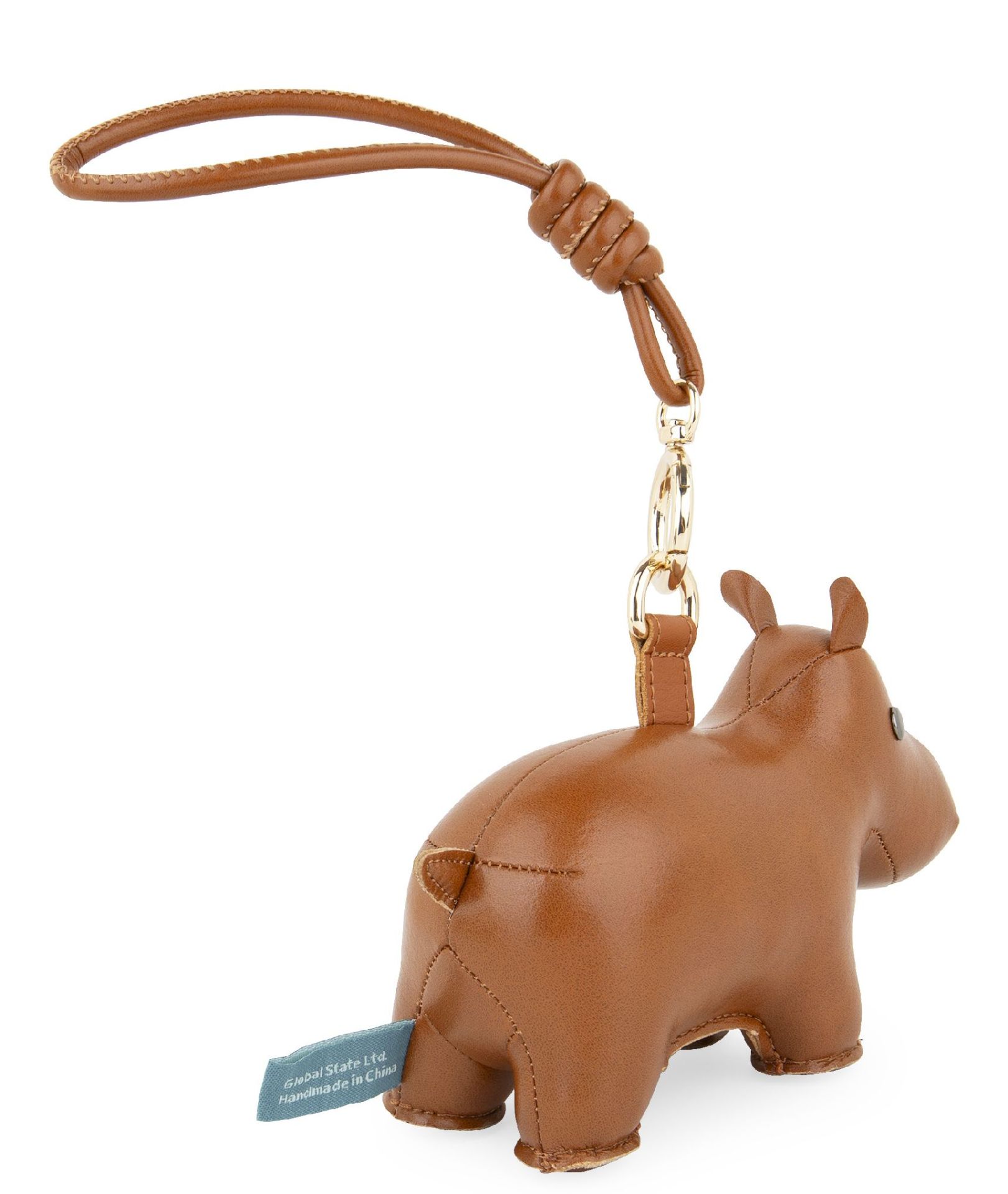 Bag Charm Taschenanhänger mit Riemen Hippo Tan Züny