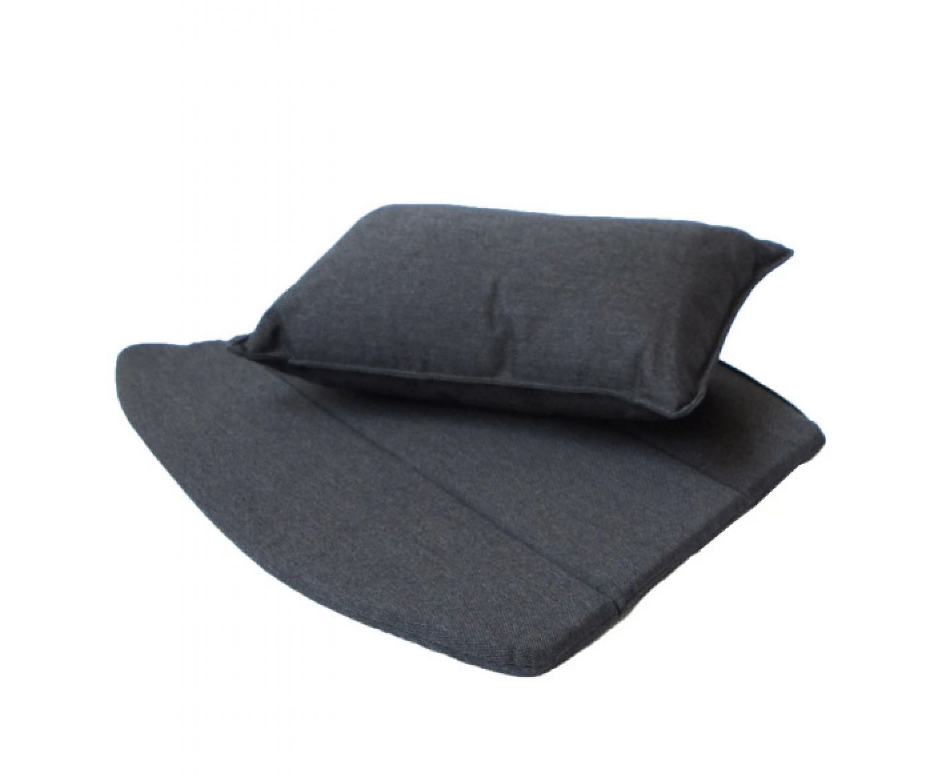 Schwarzes Breeze Kissen-Set von Cane-Line für Outdoor Loungesessel, bestehend aus Sitzkissen und Rückenkissen.