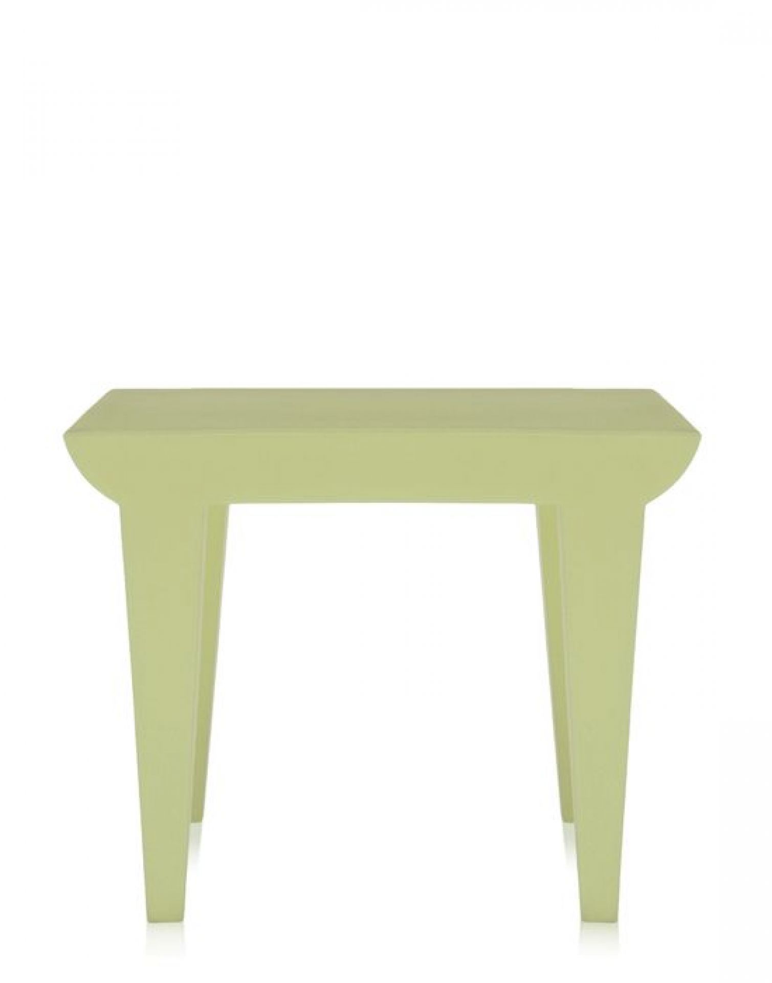 Heller, pistazienfarbener Bubble Club Tisch von Kartell, moderner Beistelltisch für Wohnzimmer und Garten.