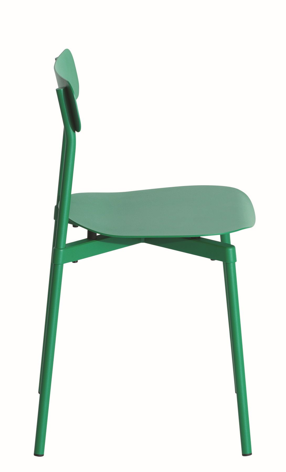 Seitenansicht des Fromme Stuhls in Mintgrün von Petite Friture, moderner Designstuhl.