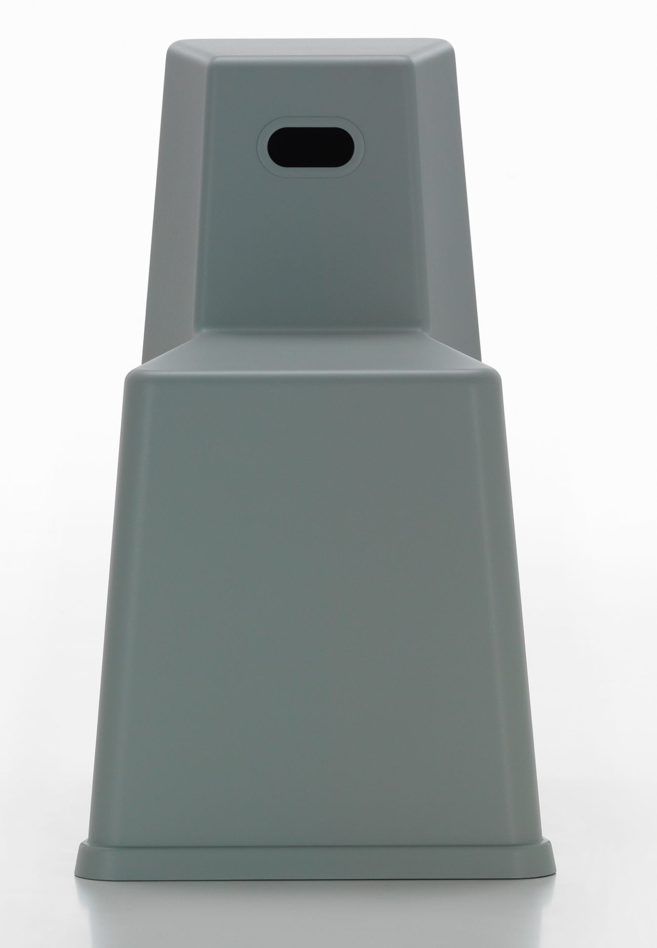 Grauer Stool Tool Stuhl von Vitra, moderner Hocker mit Griffloch für Büro und Zuhause.