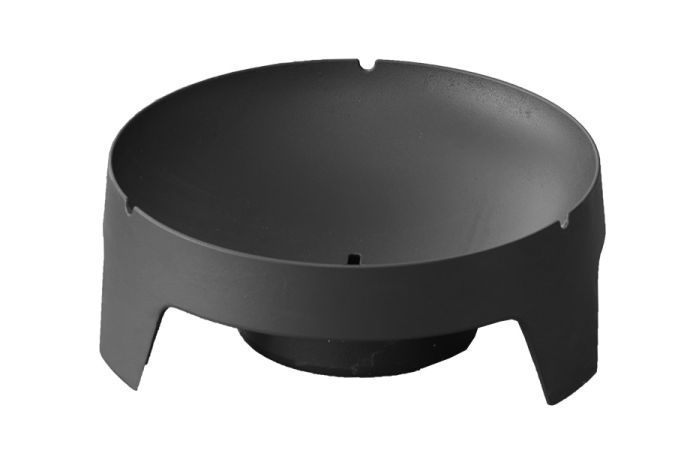 Schwarze Ember Feuerschale von Cane-Line, moderne Gartenfeuerstelle für gemütliche Abende im Freien.