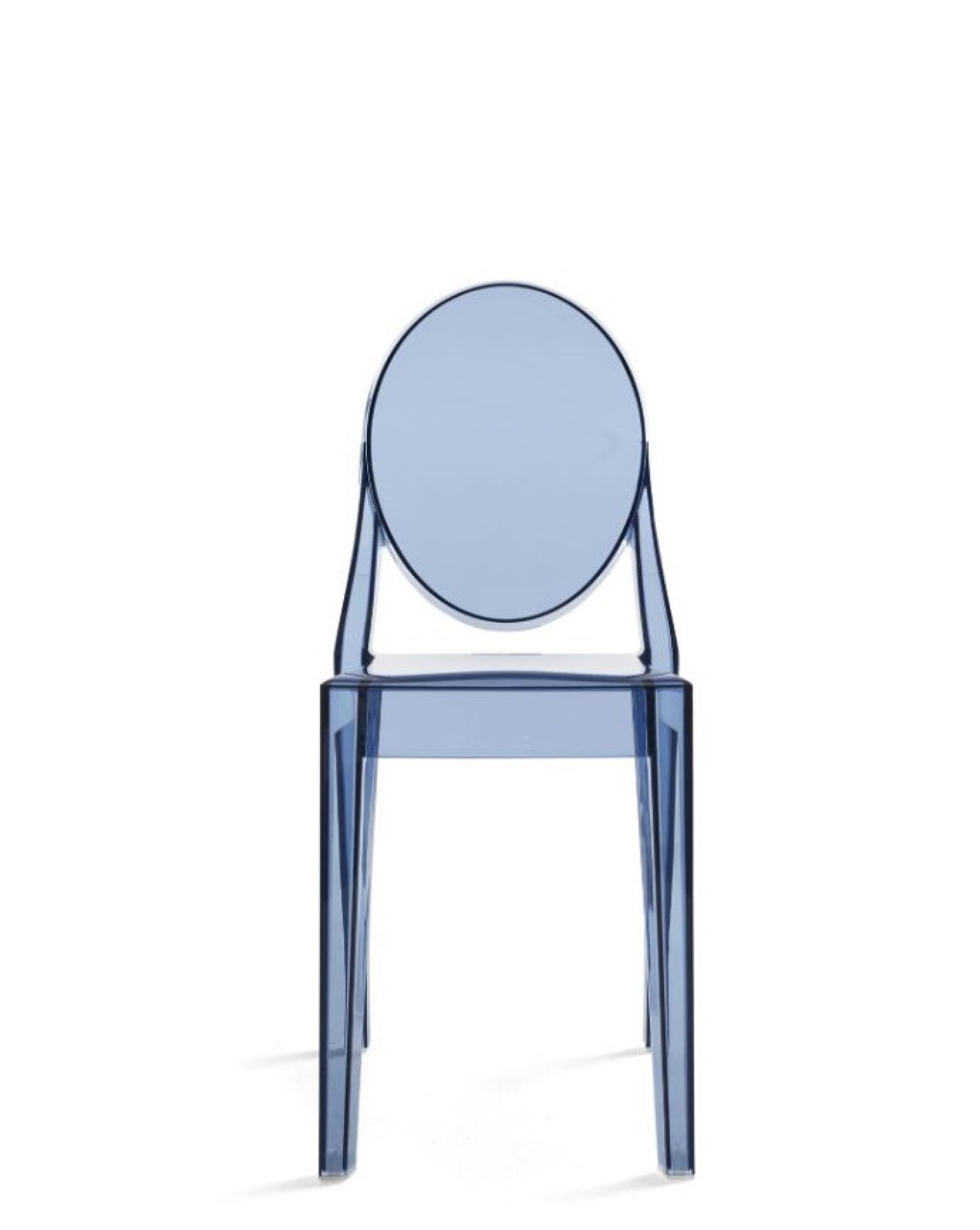 Victoria Ghost Stuhl in Staubblau, transparente Designer Sitzgelegenheit für Esszimmer oder Büro.