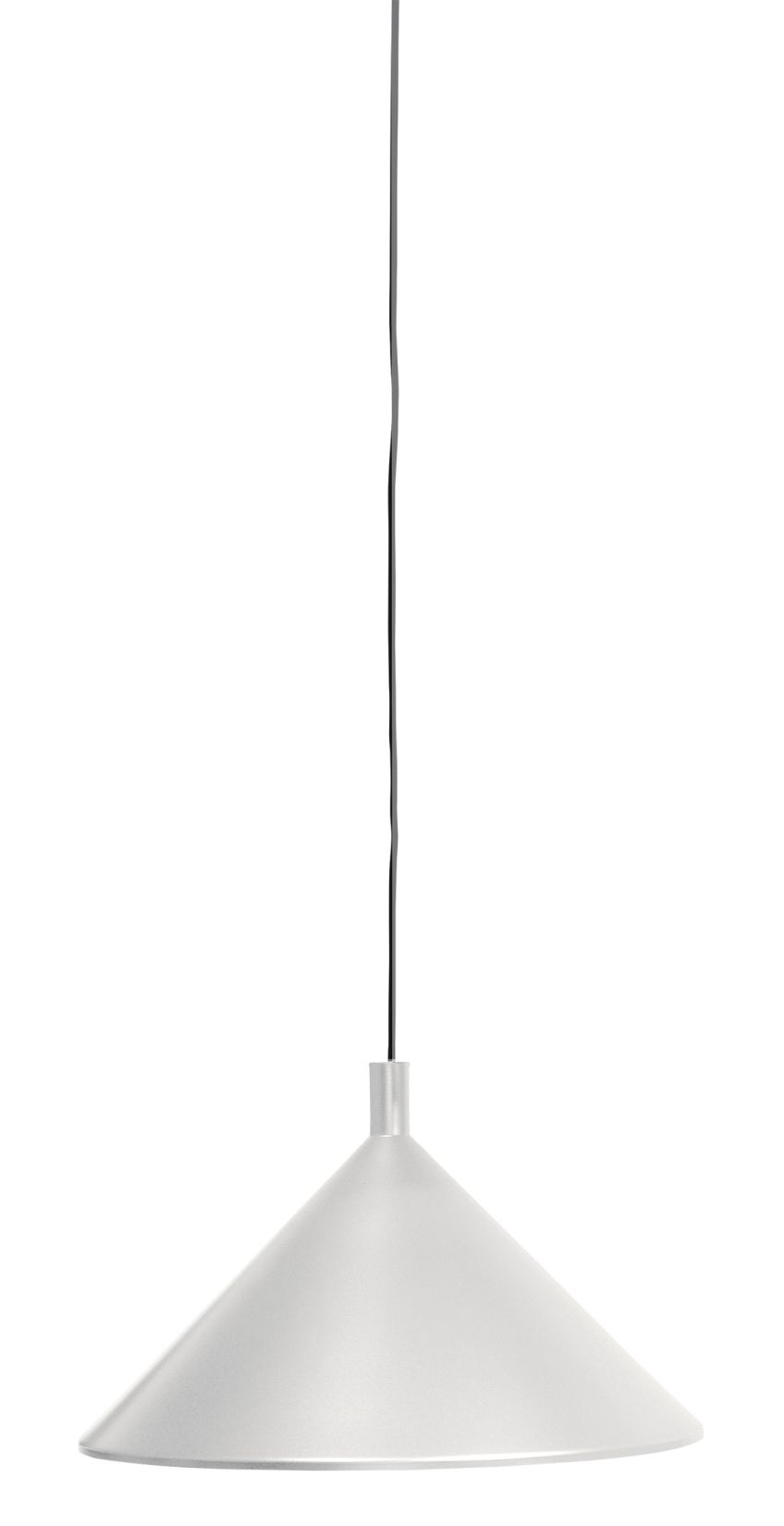 Weiße Cono Hängeleuchte von Martinelli Luce, moderne Pendelleuchte für Wohnzimmer und Esszimmer.