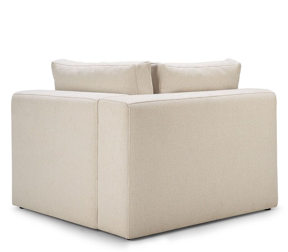 Detailaufnahme des Mellow Sofas von Ethnicraft in Off White mit Eco Stoff. Ecksofa.
