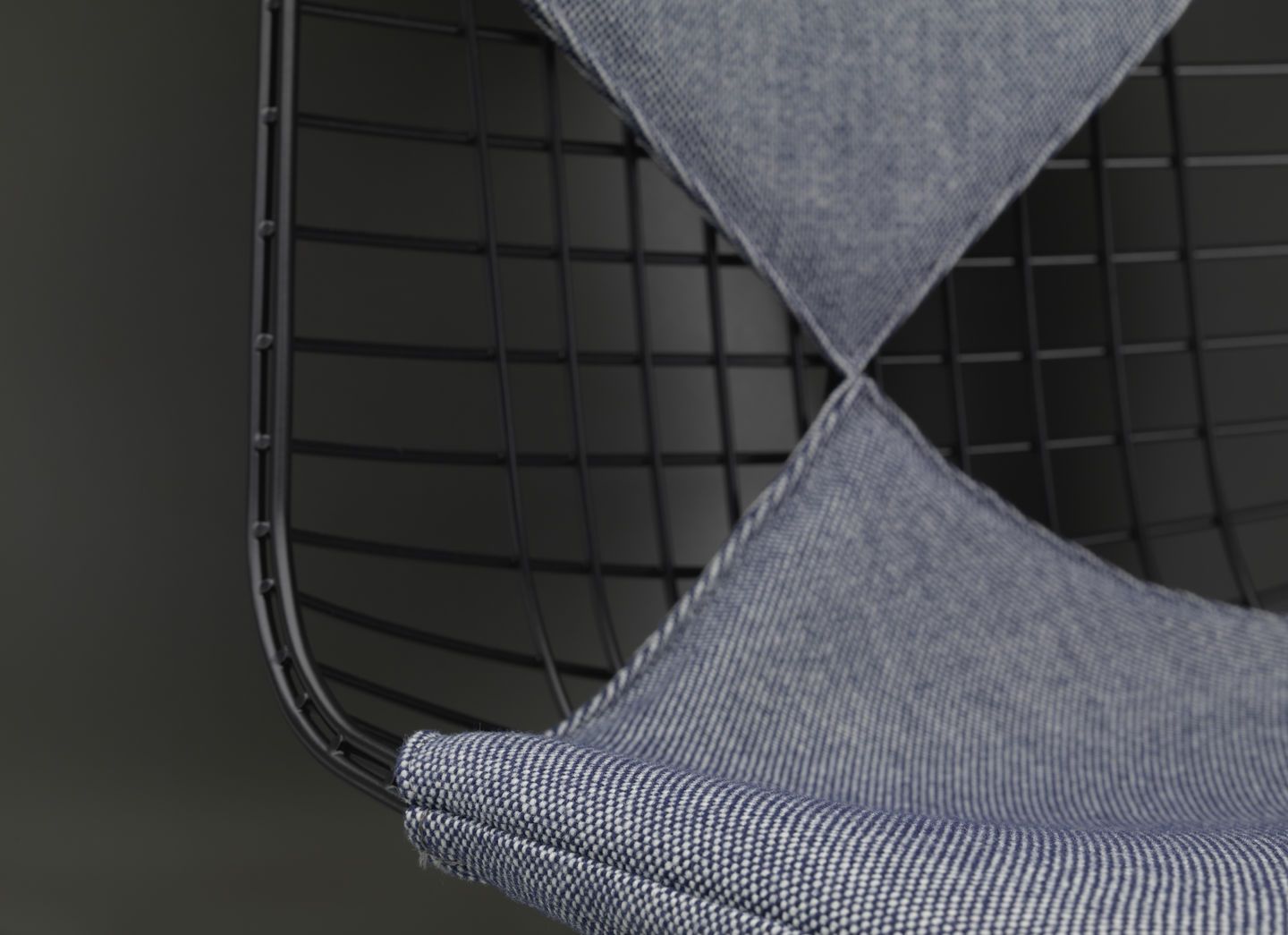 DKX-2 Wire Chair Stuhl mit Sitz und Rückenpolster Vitra