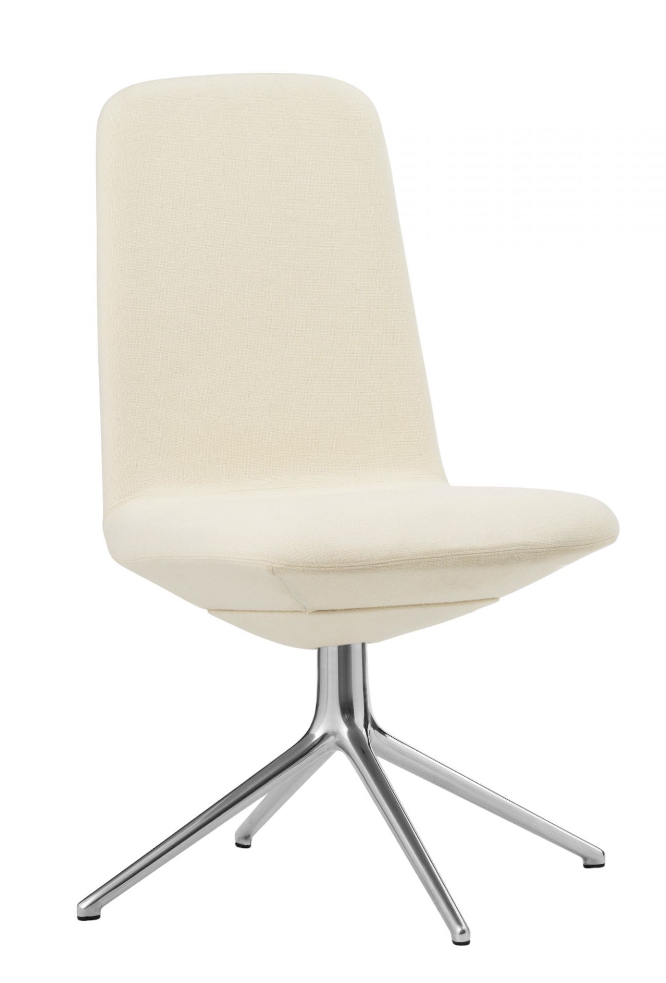Off Chair Konferenzstuhl von Normann Copenhagen, niedrige Ausführung, Stoffbezug in Creme, Drehfuß.