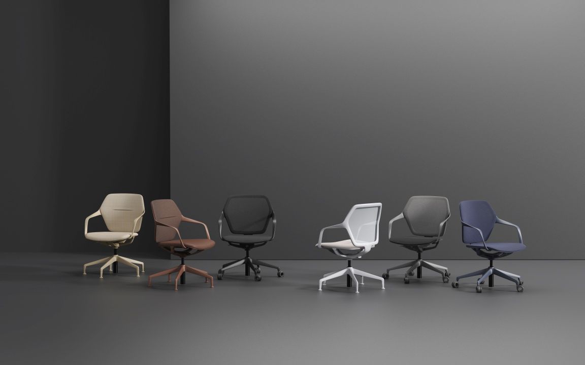 Ray Work Bürodrehstühle von Brunner in verschiedenen Farben, ergonomisch und modern für das Büro.