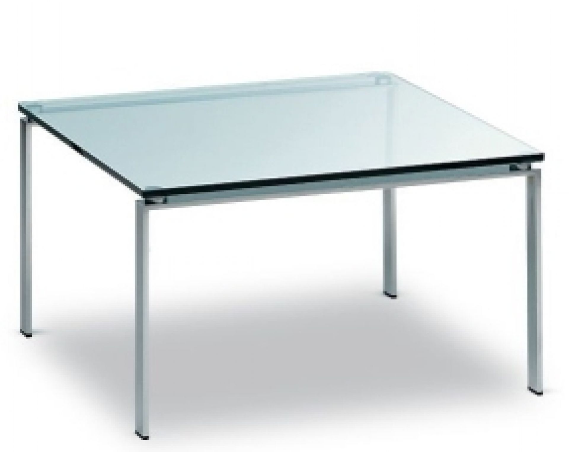 FOSTER 500 Tisch von Walter Knoll mit quadratischer Glasplatte und filigranem Metallgestell. Moderner Design Tisch.