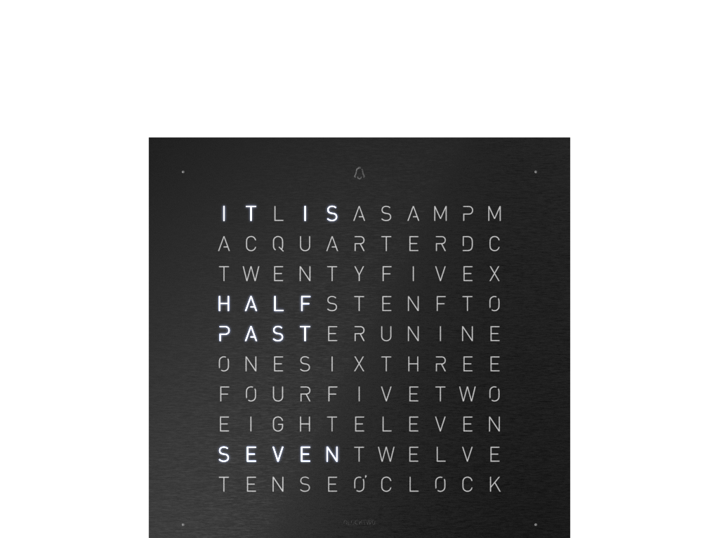 Frontcover für Earth 13.5 Tischuhr / Zeitobjekt Englisch QLOCKTWO