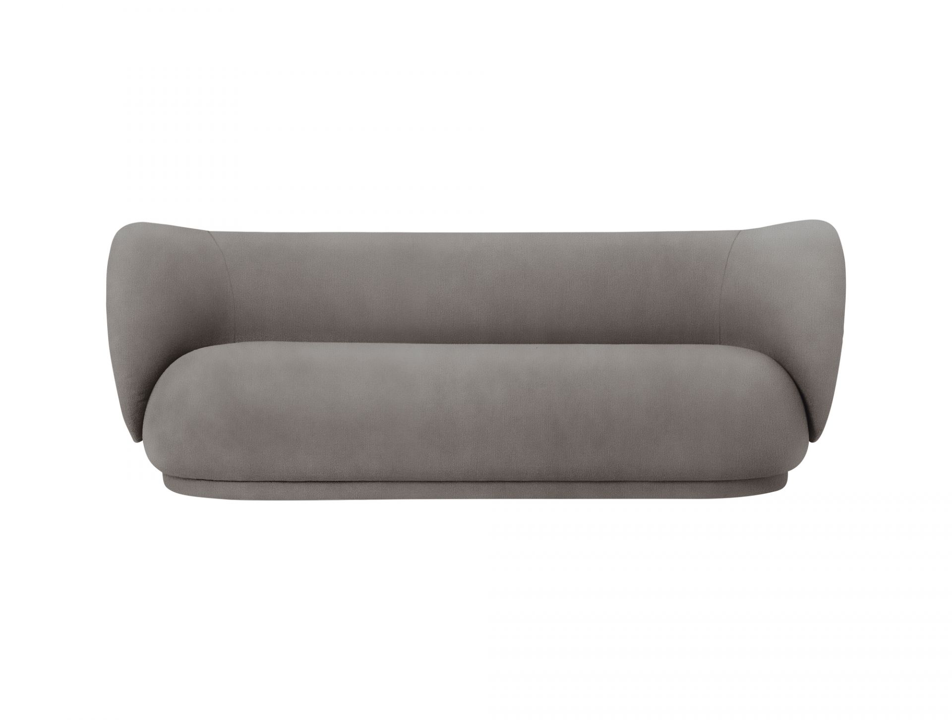 Draufsicht: Rico Sofa 3-Sitzer von Ferm Living in warmem Grau, modernes Design Sofa.