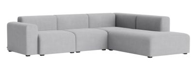 Helles Mags Sofa Eckkombination von Hay mit niedriger Armlehne rechts, modernes Wohnzimmer Möbel.