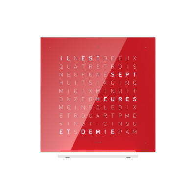 Earth 13.5 Pure Edition Tischuhr / Zeitobjekt Französisch QLOCKTWO
