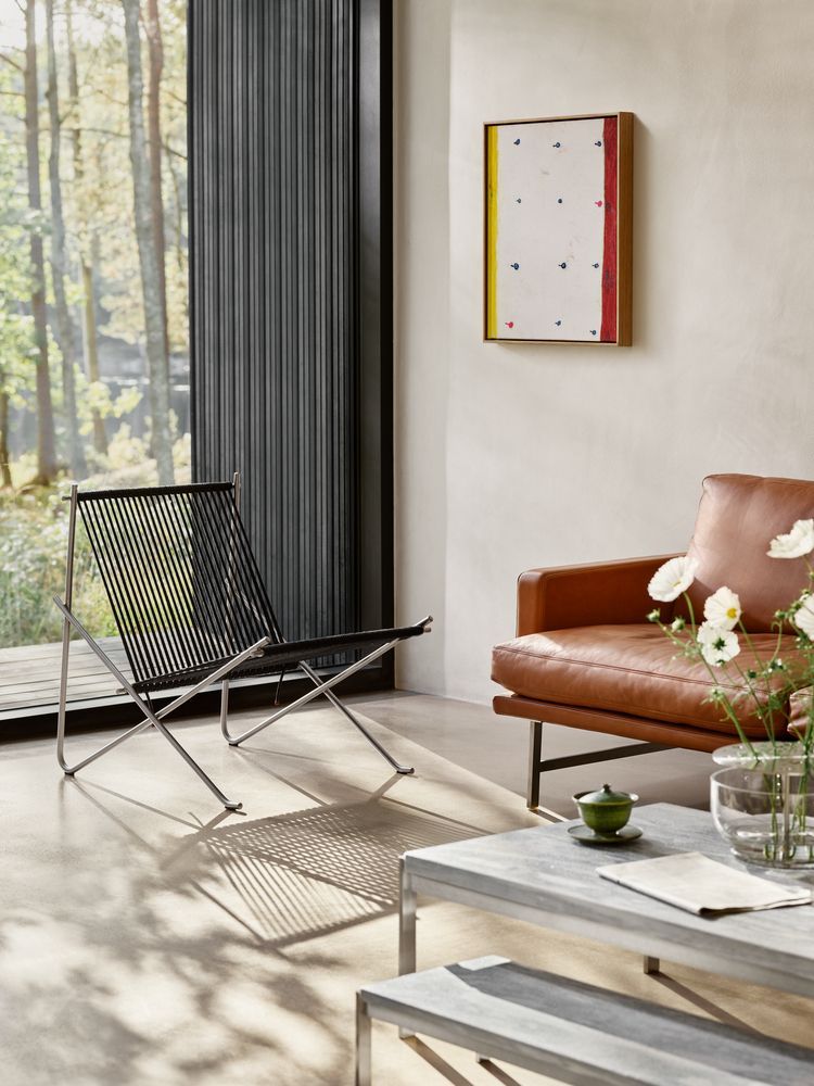 PK4 Lounge Chair Edelstahl - Schwarz Fritz Hansen