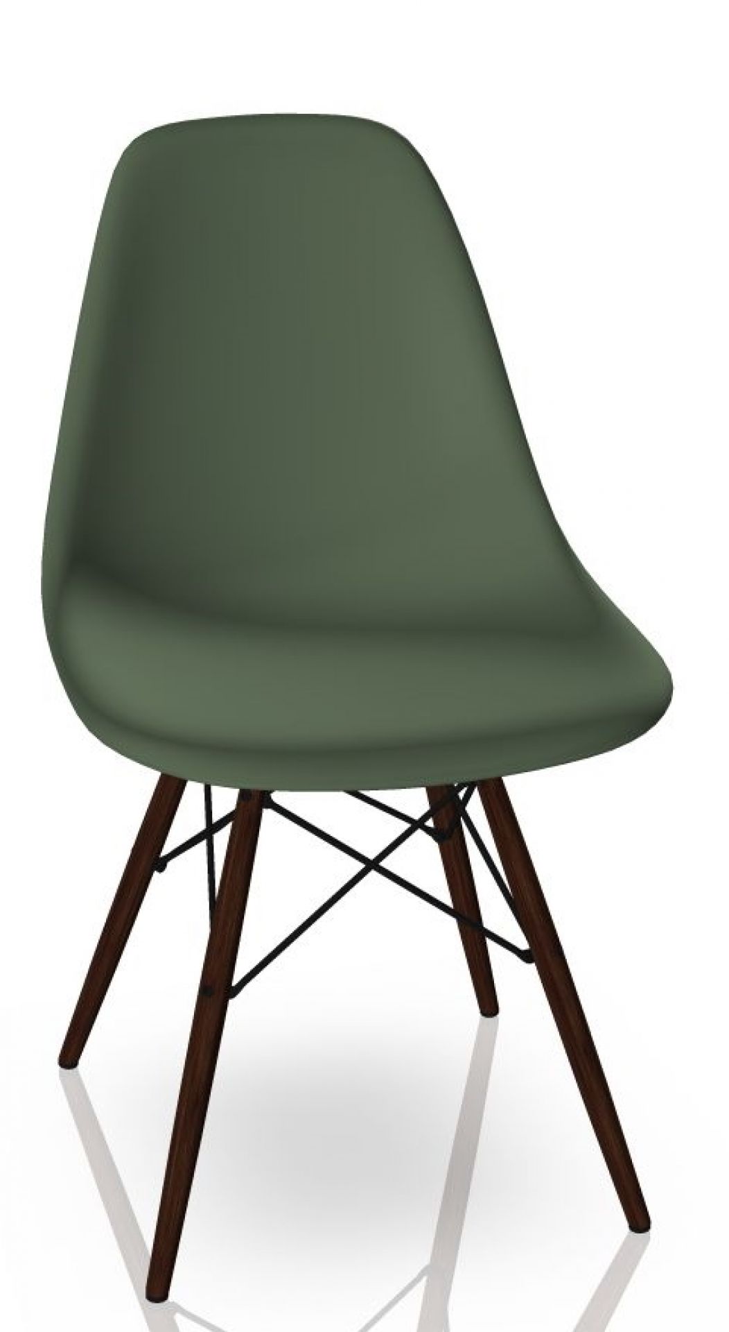 Eames DSW Stuhl in Waldgrün mit Ahorn-Gestell, ein Designklassiker von Vitra.