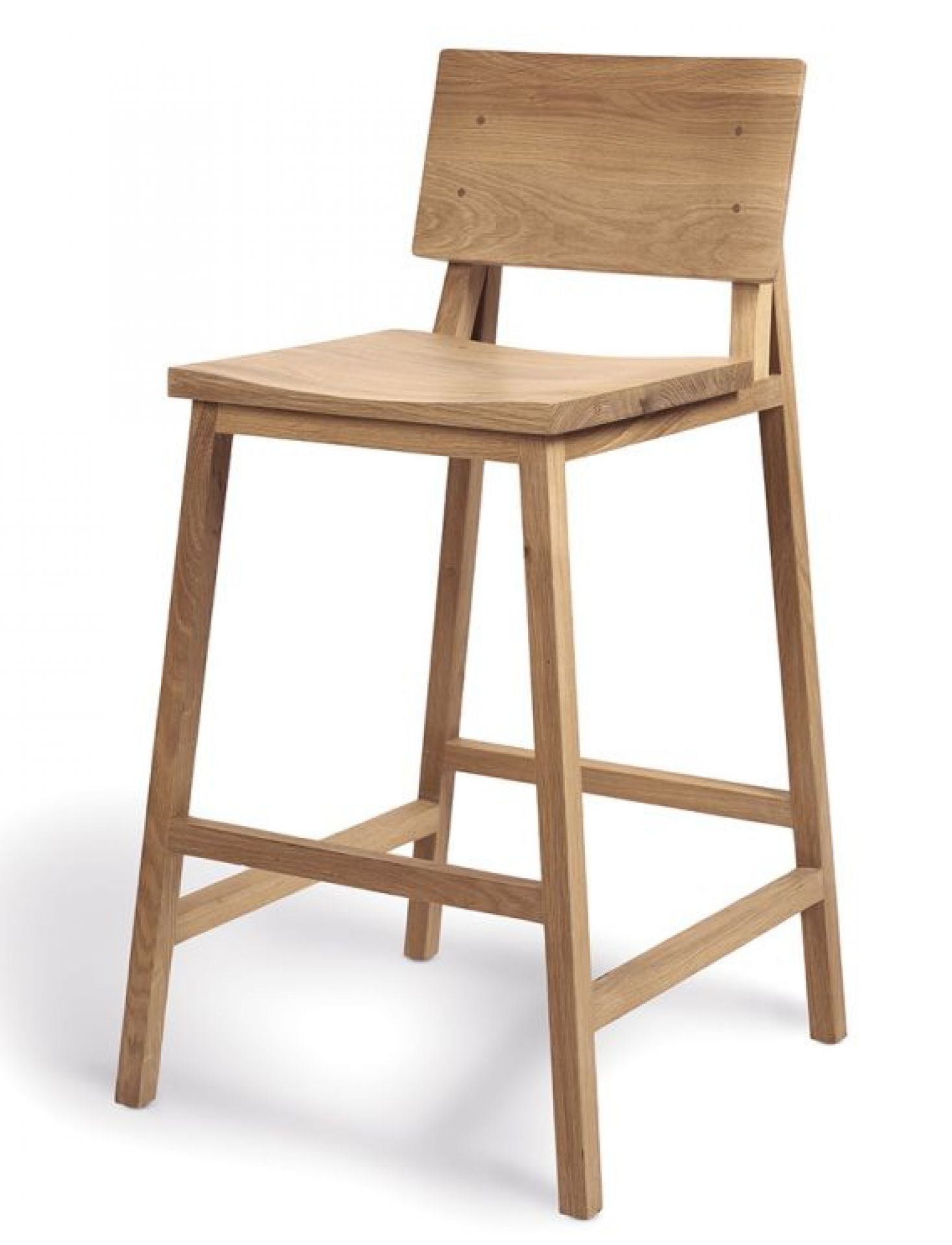 N3 Küchenhochstuhl aus Eiche von Ethnicraft: Moderner, heller Holzhochstuhl für die Küche oder Bar.