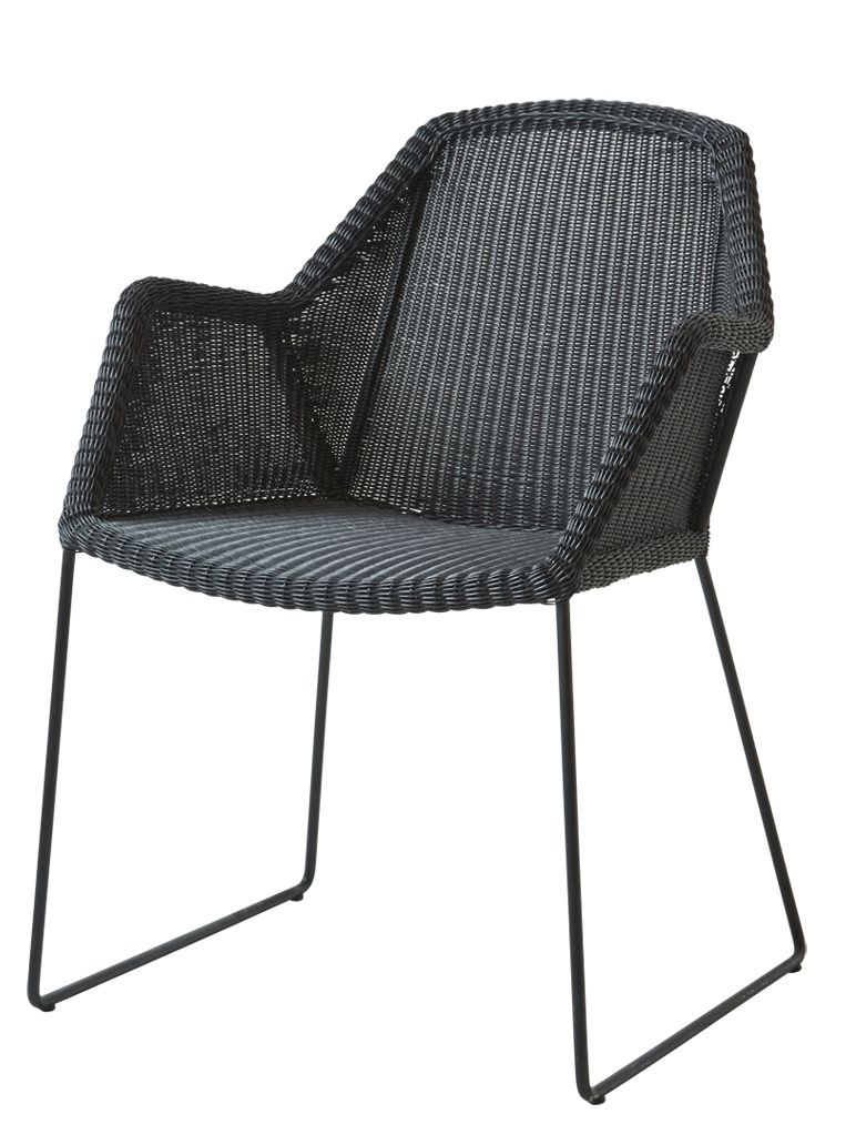 Breeze Outdoor Stuhl Kufengestell 2-er Set Cane-Line schwarz 